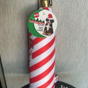 Red and White Striped Holiday Dog Toy